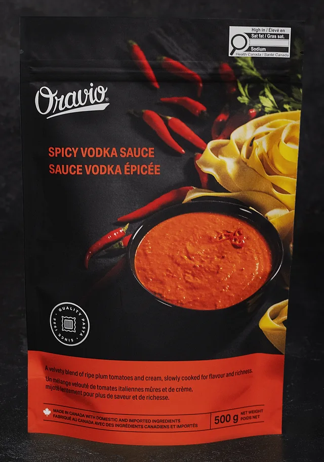 Oravio Spicy Vodka Sauce package, 500 g